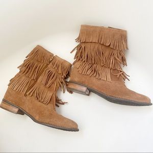 Fringe Brown leather  boots